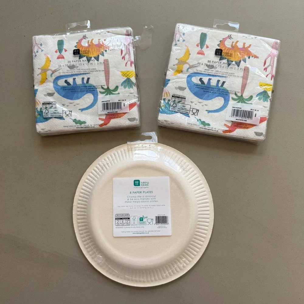 Talking Tables Dinosaur Party Supplies Set Kids Multicolor Prehistoric‎ Birthday
